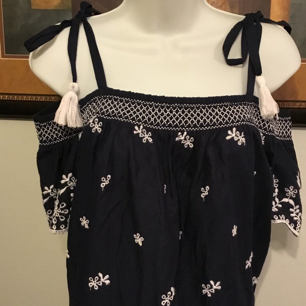 NWT George U.K Imported Blue & White Off Shoulder Sundress